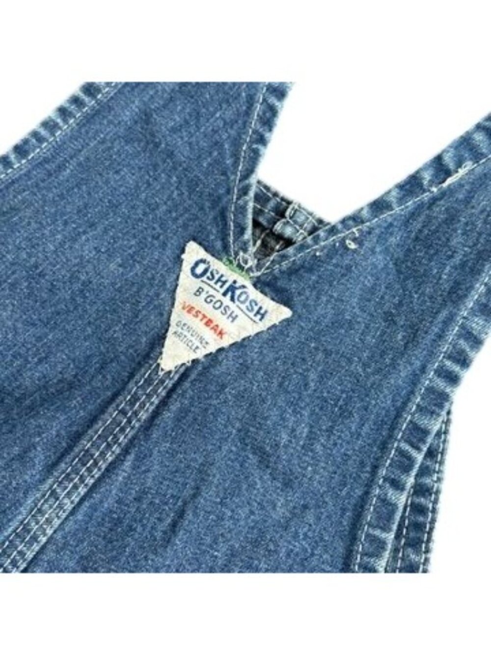 Vintage OSHKOSH B GOSH Bib Overalls Toddler Size 4 Blue Denim Vestbak Snap - Picture 5 of 10